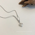 Shangjie OEM Vintage Metal Silver Heart Necklace punk  layerd necklace silver heart necklaces